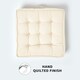 image 3 of Homescapes Cream Cotton Armchair Booster Cushion Cream