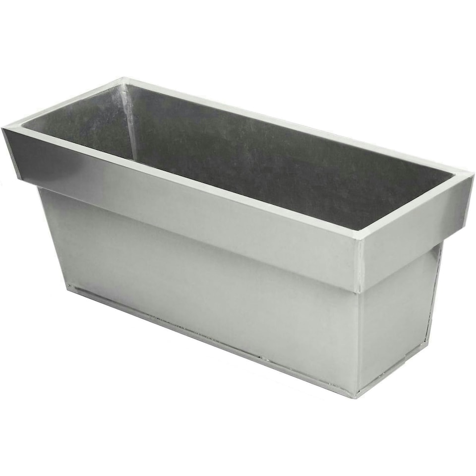 image 1 of Primrose Zinc Edge Trough Outdoor Garden Planter in Silver Small 40cm
