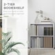 image 5 of HOMCOM Bookshelf Display Storage Shelf with 2 Compartments White