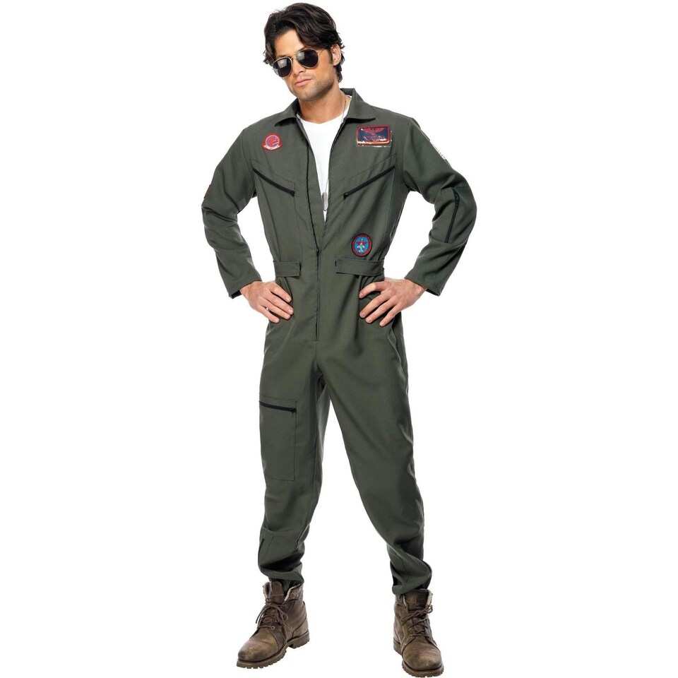 image 1 of Top Gun Mens Costume Set - Green - M M