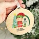 image 2 of Personalised Elf Round Wooden Decoration