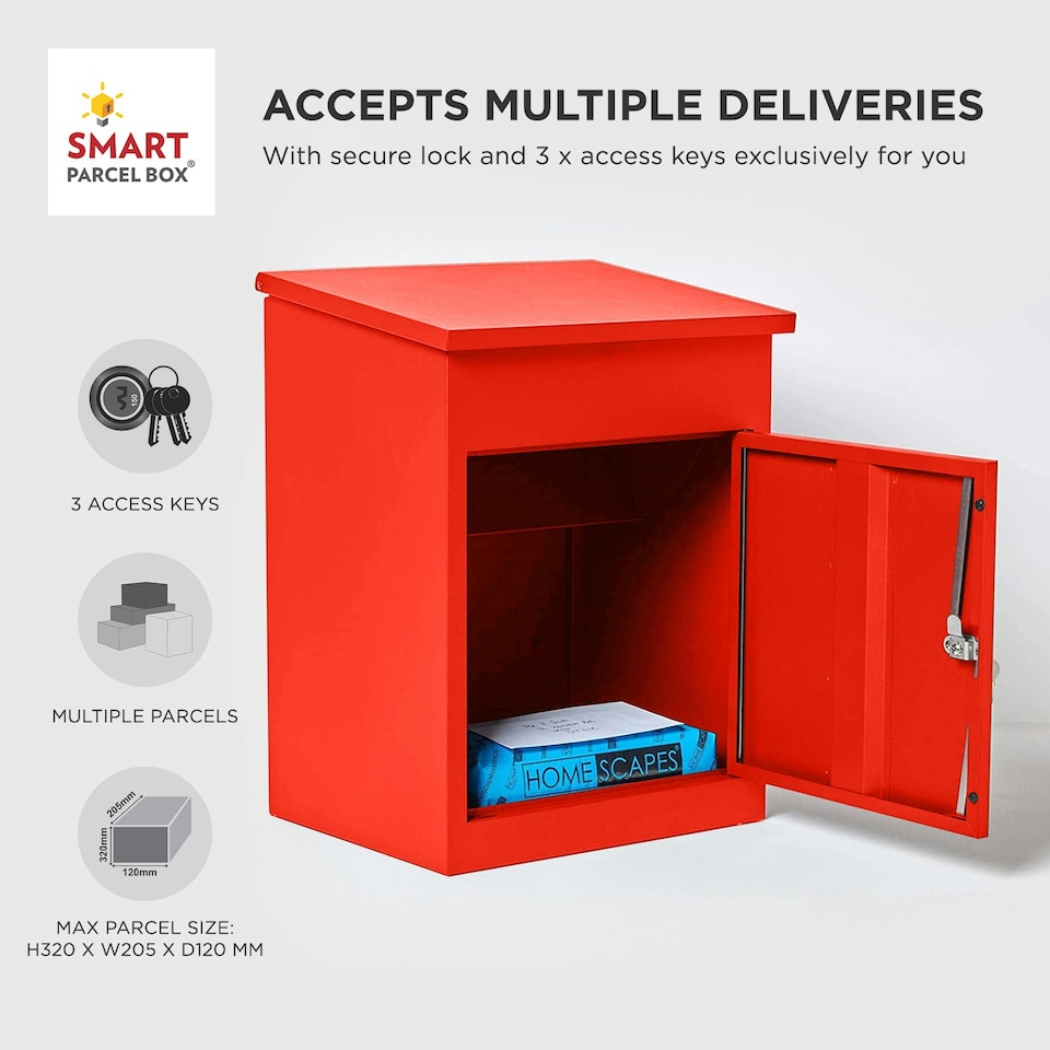 image 1 of SMART PARCEL BOX® Medium Front Access | Red | 1