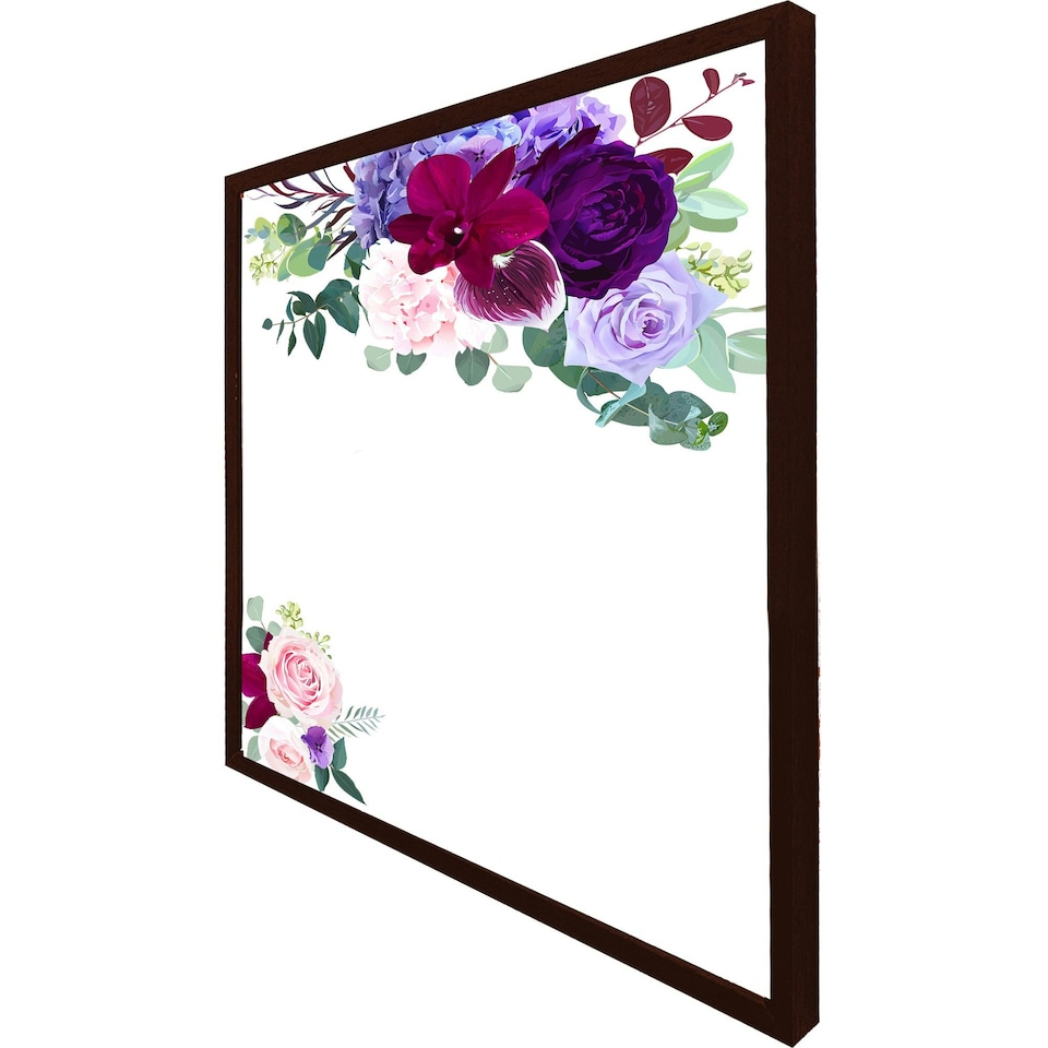 image 1 of Pink & purple roses (Picture Frame) Brown | Oak | M