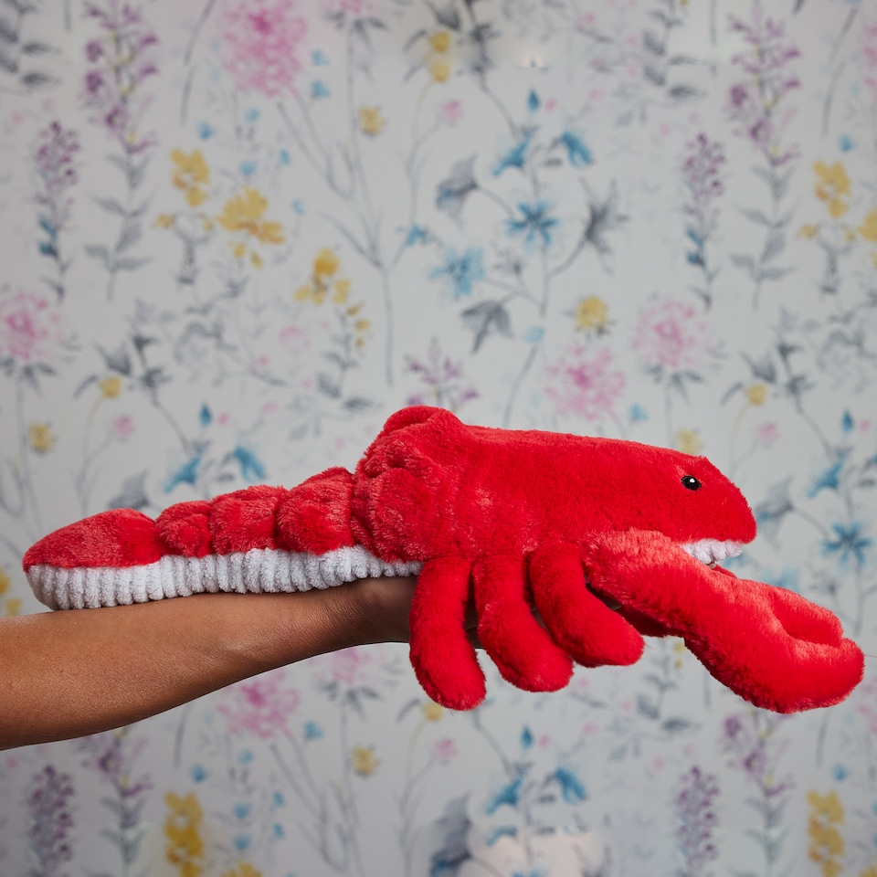 image 1 of Warmies Plush Lobster Microwavable Weighted Teddy with French Lavender Scent, Hot or Cold for Cool Relaxation and Warm Relief