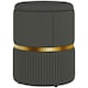 image 1 of HOMCOM Round Pouffe Storage Footstool with Cushioned Top Hidden Space Grey
