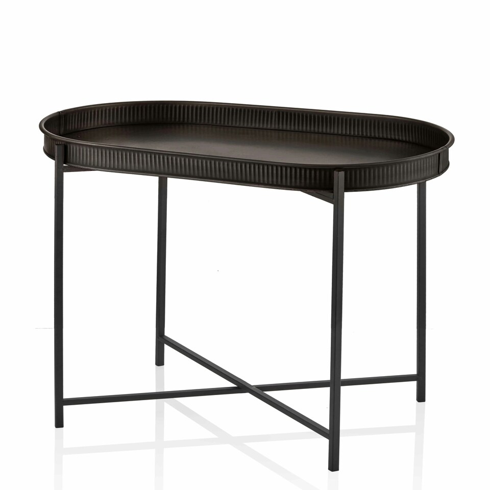 image 1 of Black Oval Side Table