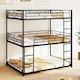 image 7 of COSTWAY Metal Triple Bunk Bed Double Over Double Bunk