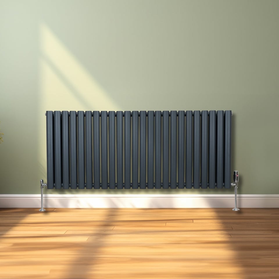 image 1 of Oval Column Radiator 600mm x 1440mm Anthracite Grey