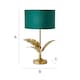 image 7 of ValueLights Christina Green Velvet with Gold Inner Drum Shade Gold Palm Leaf Table Lamp Gold