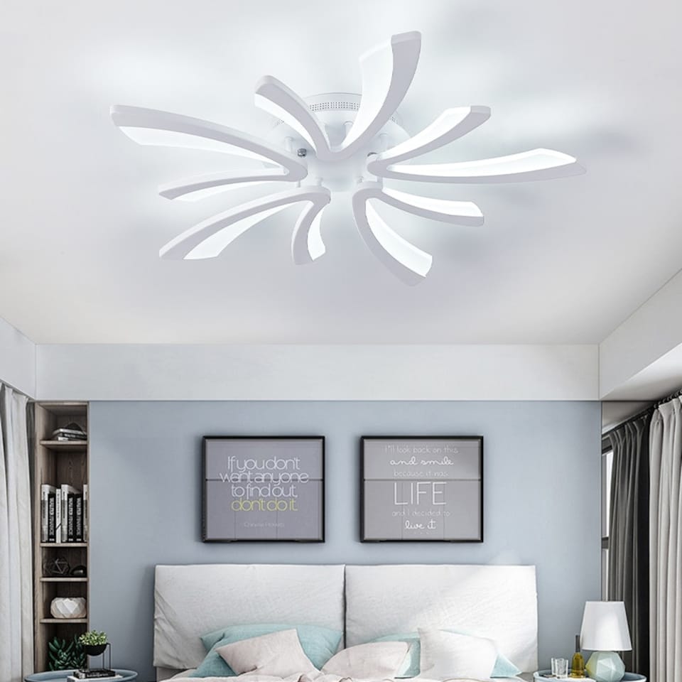image 1 of Living and Home Unique V-Shaped LED Semi Flush Ceiling Light, 73cm Dia x 6.5cm H