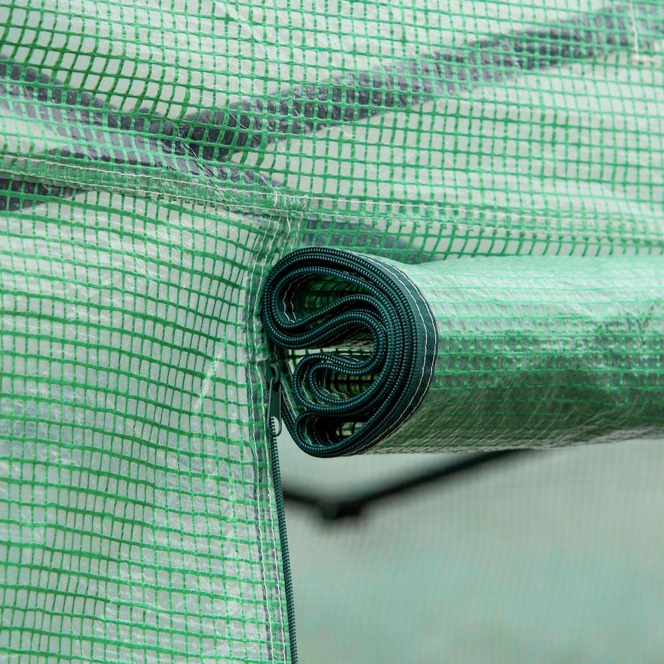 image 1 of Outsunny 3 x 3 x 2 m Polytunnel Greenhouse Pollytunnel Tent Steel Frame Green