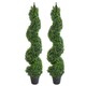 image 6 of Artificial Boxwood Topiary Tree Tower Spiral Metal Top 120cm Tall | Green | One Size
