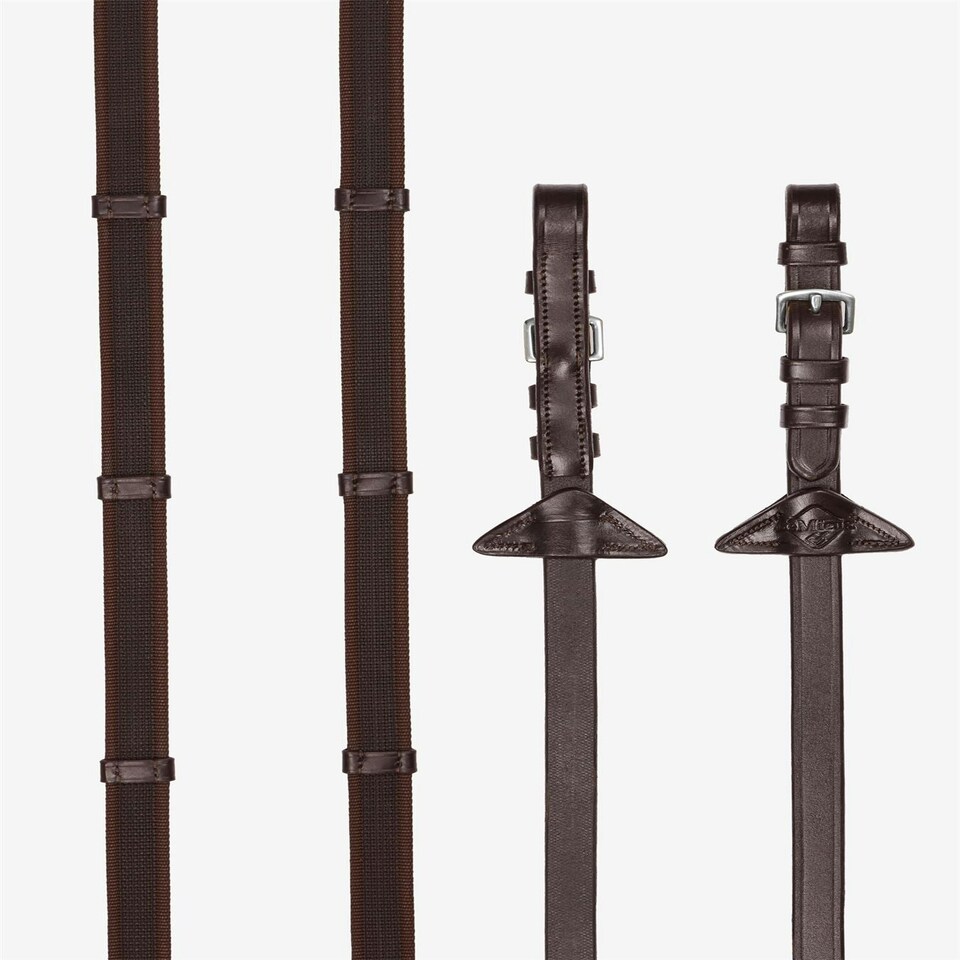 image 1 of LeMieux Rubber Reins Silver | Pony