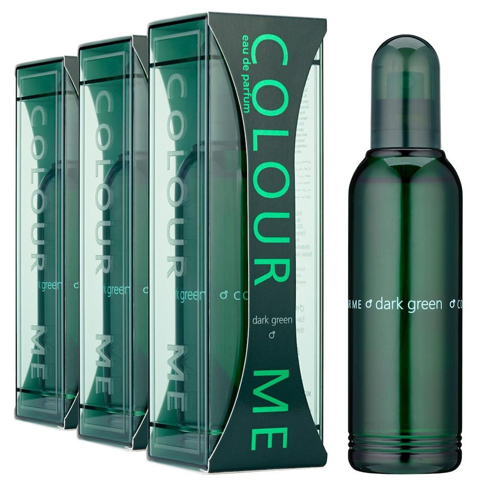 image 1 of Colour Me Dark Green EDP Eau De Parfum For Him 100ml - Pack of 3