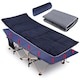 image 1 of Camping Bed Fold Away with Soft Roll Out Mattress, Pillow and Carry Case