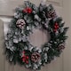 image 3 of 45cm Snow Tipped Green Wreath Christmas Decoration with 125 Tips, Pine Cones and Berries