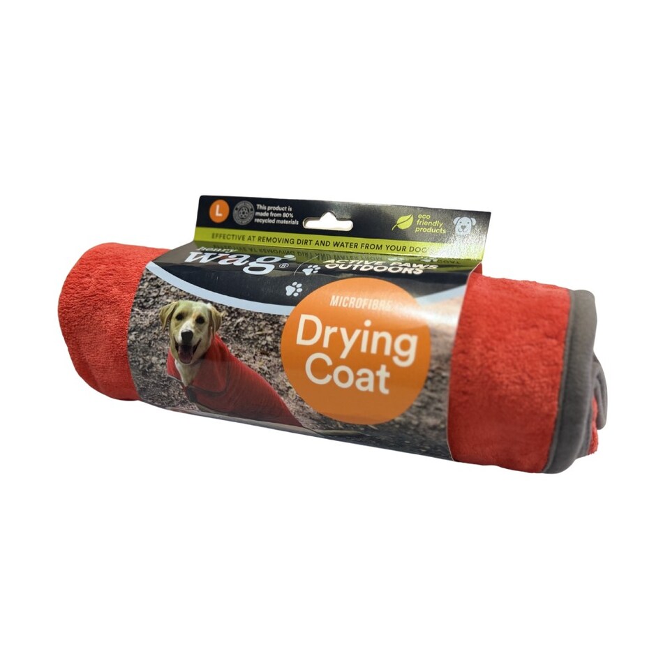 image 1 of Henry Wag Large Red Dog Drying Coat