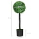 image 3 of HOMCOM Set of 2 Potted Artificial Plants Boxwood Ball Trees Indoor Outdoor, 60cm