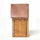 image 2 of Homescapes Real Wood Bird Box House with Copper Roof Brown