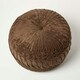 image 5 of Homescapes Sofia Pleated Velvet Chocolate Brown Pouffe
