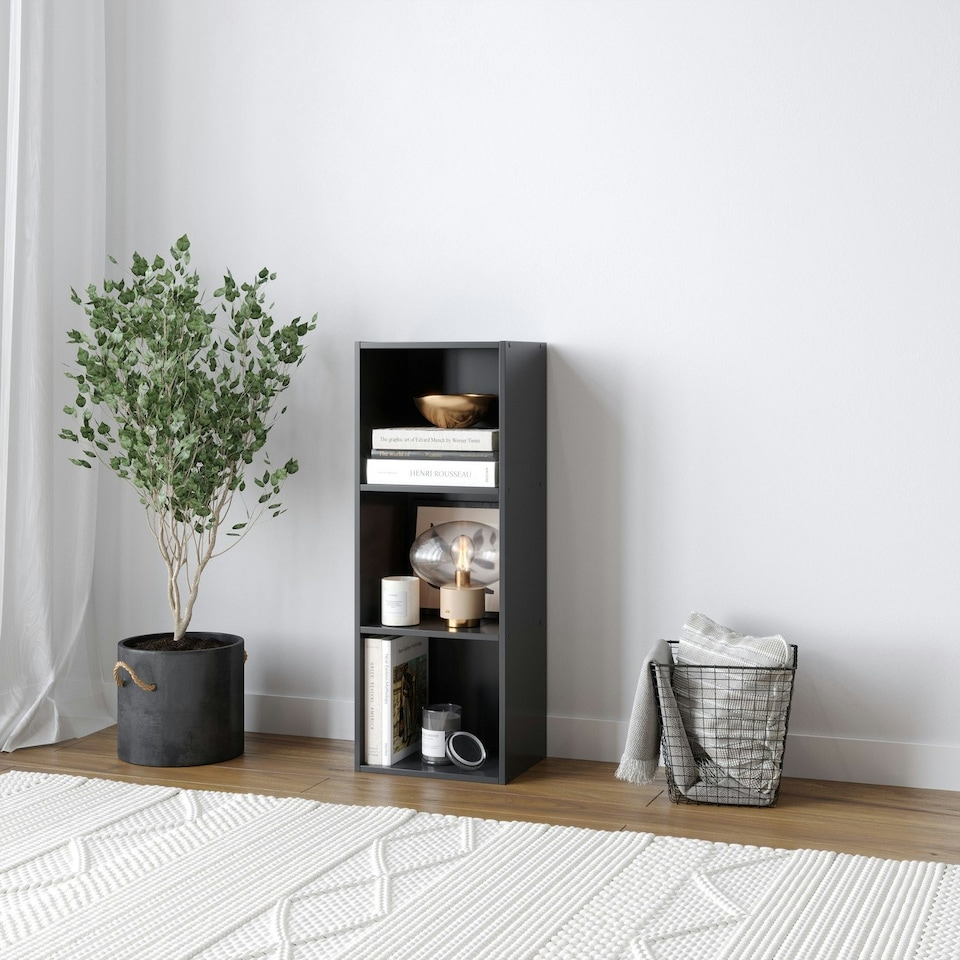 image 1 of 3-Tier Cube Shelving Unit Brown | Unit Colour: Oak
