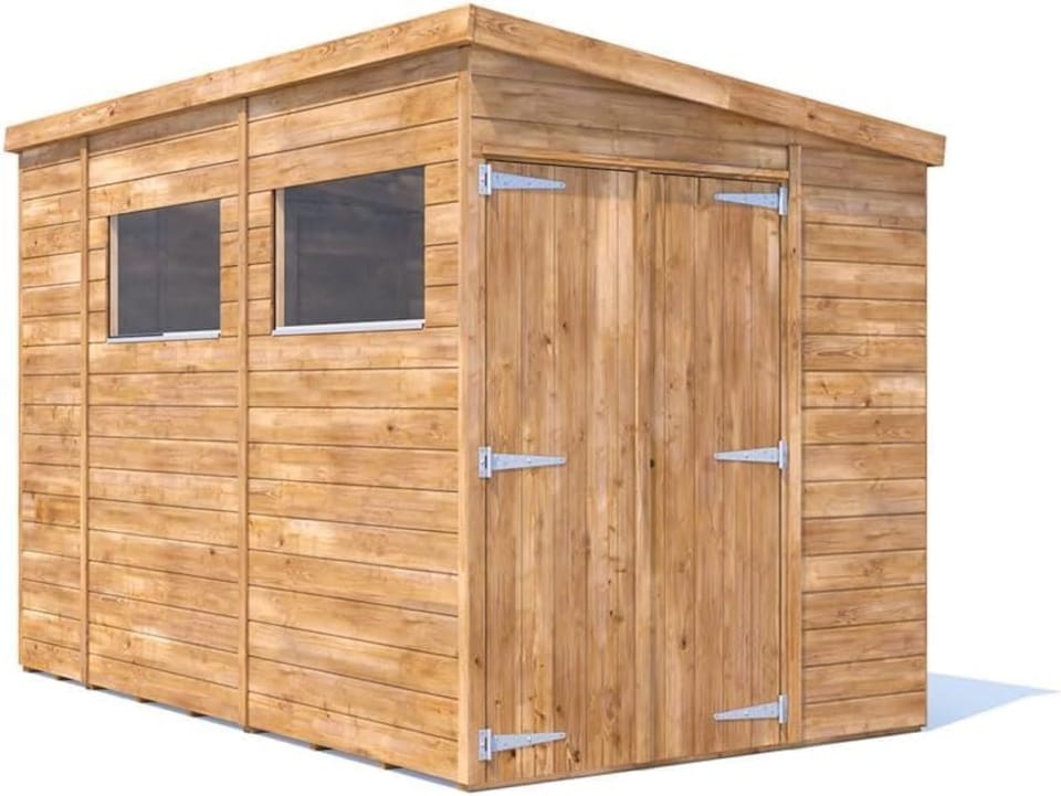 image 1 of Dunster House Wooden Garden Shed 2.4 x 1.8m (6' x 4') 12mm Walls Window Apex Roof Superfelt Overlord Modular