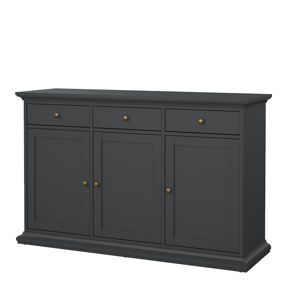 image 1 of Paris Sideboard with 3 doors and 3 drawers in Matt Grey Grey
