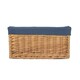 image 3 of Double Steamed Navy Cotton Lined Willow Storage Baskets Blue | S