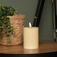 image 3 of 7.5cm x 10cm Cream Wax Melted Pool Effect Candle with Timer Function and Warm White LED