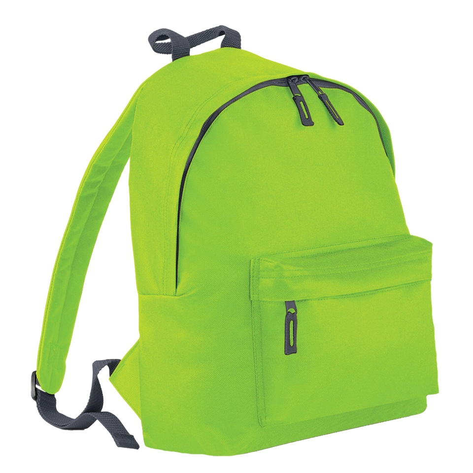image 1 of Bagbase Childrens/Kids Fashion Backpack - Lime/Graphite - One Size