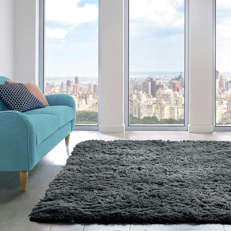 Home Republic Alaska Sponged Shaggy Rug - 60 x 110 Grey