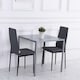 image 2 of HOMCOM Modern Square Dining Table with Tempered Glass Top Metal Legs for Kitchen
