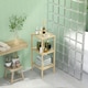 image 6 of 4-Tier Bathroom Storage Shelving Unit, Freestanding Bamboo Shelves, Natural Cream