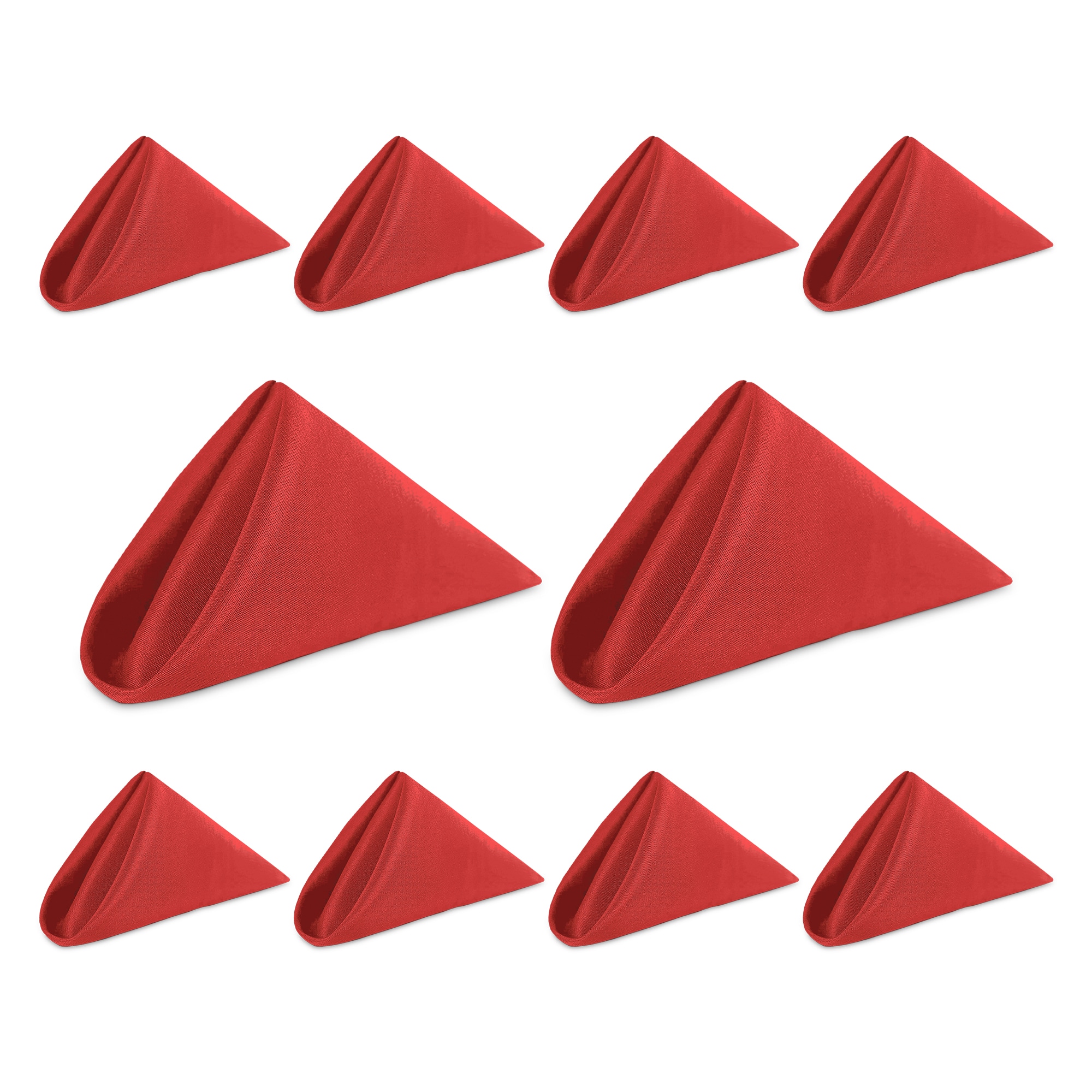 Neel Blue 20 Inch Polyester Table Napkins, Reusable, Wrinkle-Resistant Cloth Napkins, 10pcs in Red