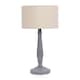image 1 of ValueLights Victoria Grey Wood Table Lamp Cream Shade and Bulb