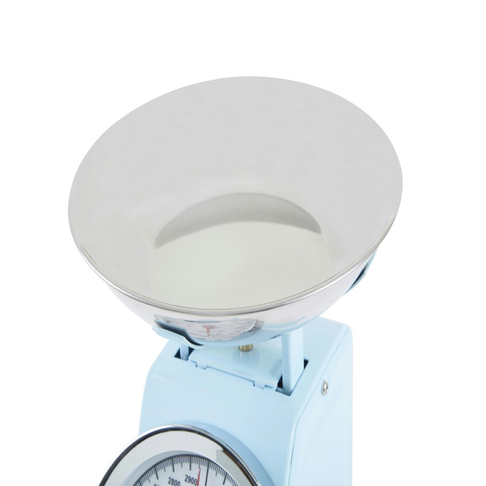 image 1 of Interiors By Premier Retro 3kg Pastel Blue Retro Kitchen Scale, Premium Kitchen Scale, Iron Steel Constructed Baking Scale