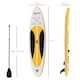 image 5 of Outsunny 10' x 30' x 6' Inflatable Stand Up Paddle Board, Non-Slip & Ultra-Light Deck with ISUP Accessories, Adj Paddle, Backpack Bag, and Three Bottom Fins, for Youth Adults Beginner, White | White | White