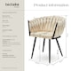 image 6 of Dining Chair Astano - padded, velvet, knot design, continuous backrest | Cream | sand | 6