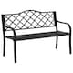 image 1 of Outsunny 2-Seater Garden Bench Cast Iron Patio Antique Loveseat w/ Armrest