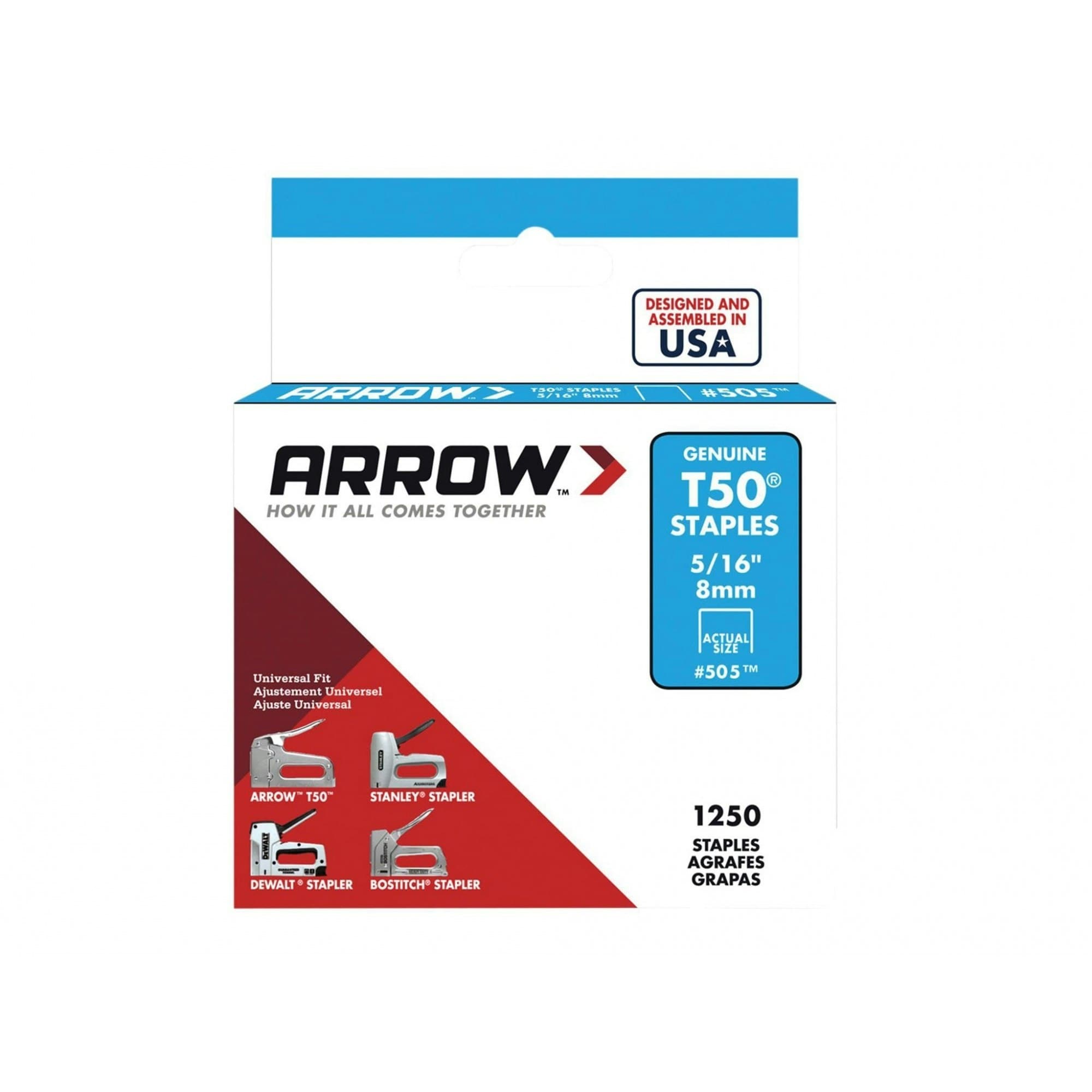 Arrow T50 Staples - Multi Colour - 5/16 inch / 8mm