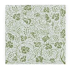 Green Oak Leaves & Berries Large Square Worktop Protector - Smooth Glass Chopping Board