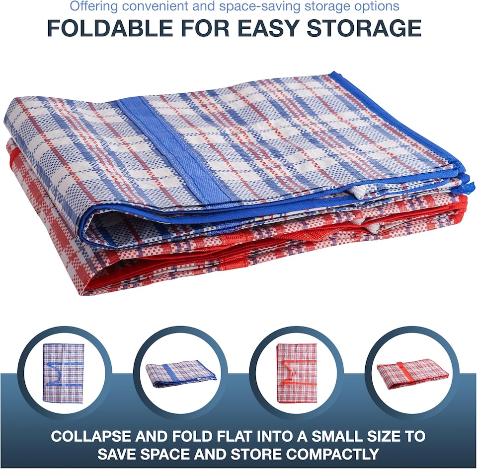 image 1 of S&d, Laundry Zip Bags XXL Heavy Duty Storage Bags Reusable Nylon Large for Moving Clothes Wardrobe Waterproof -3pcs (Red)
