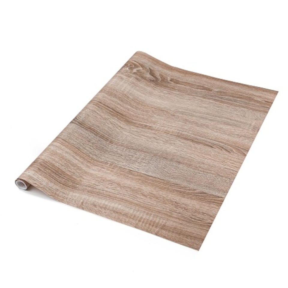 image 1 of Sticky Back Plastic Sonoma Oak Light Wood Effect Kitchen Self-adhesive Vinyl Wrap for Cupboards, Doors and Worktops 90cm x 10m - d-c-fix