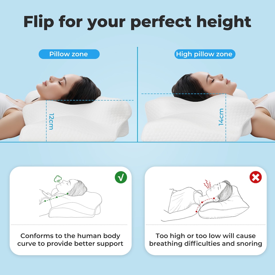 image 1 of Lavio Orthopedic Memory Foam Butterfly Pillow Ergonomic Neck Shoulder Support