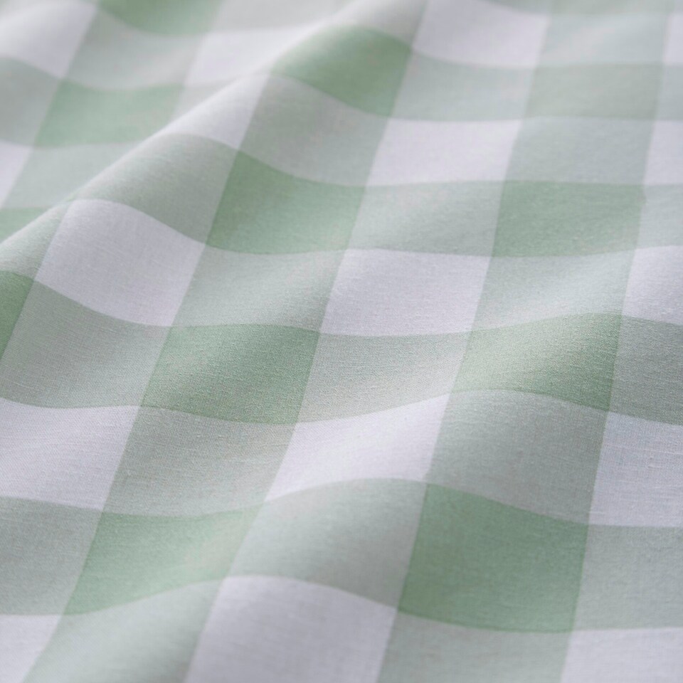 image 1 of Portfolio Home Gingham Check Bedding Duvet Cover Set With Pillow Cases Green | Single