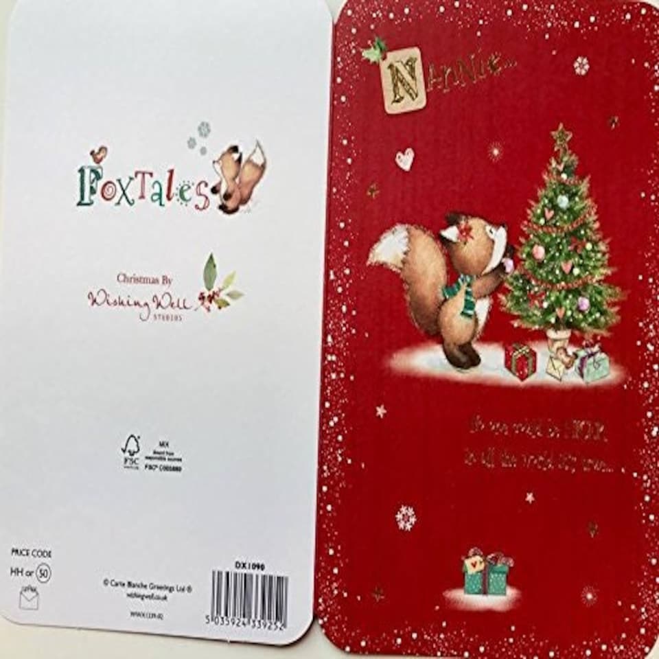 image 1 of NANNIE Cute Bear With Christmas Tree Loveable Greeting Card