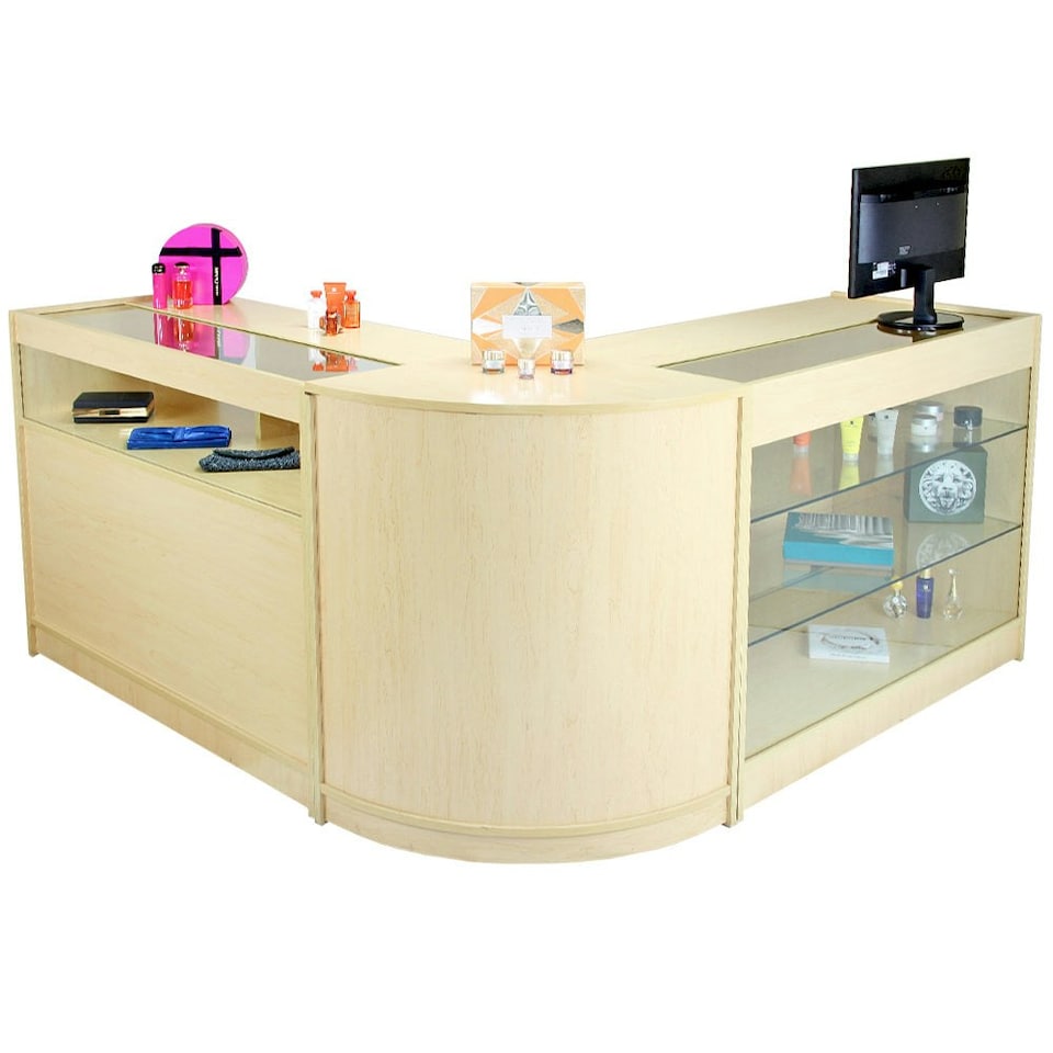 image 1 of Pisces Maple Shop Counter & Retail Display Set Brown