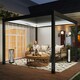 image 2 of Outsunny 3 x 3(m) Electric Louvered Pergola Aluminium Pergola w/ LED Light
