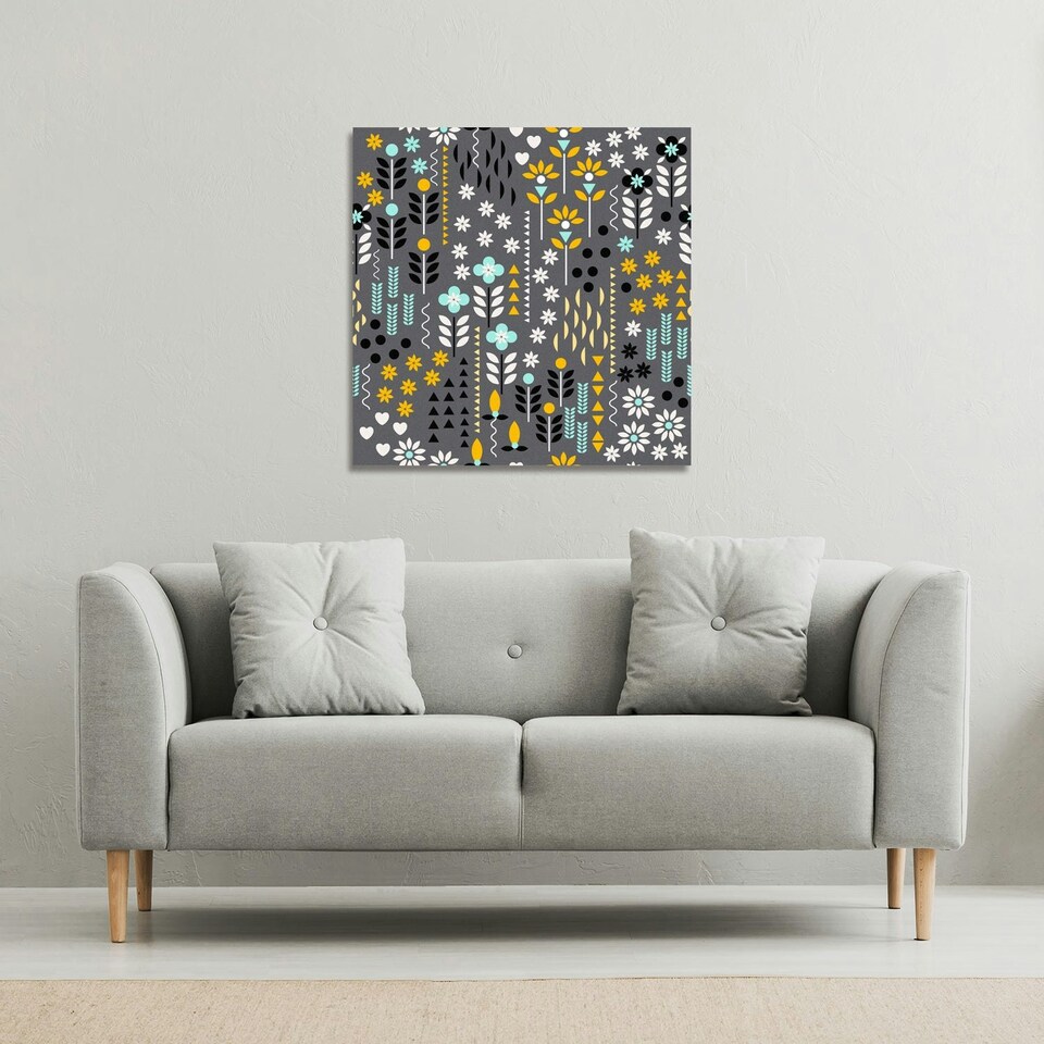 image 1 of Flower Print (Canvas Print) 114 x 114 x 4cm