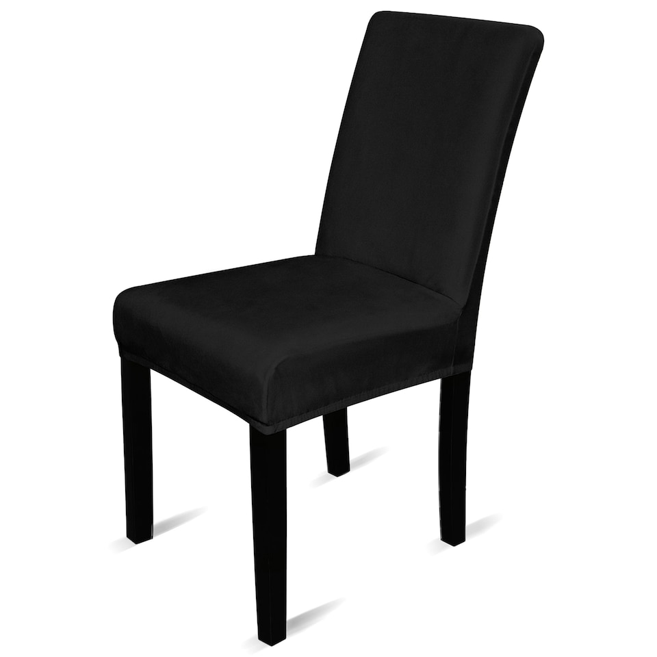 image 1 of Velvet Dining Chair Covers, Spandex High-Back Chair Slipcovers - 220GSM